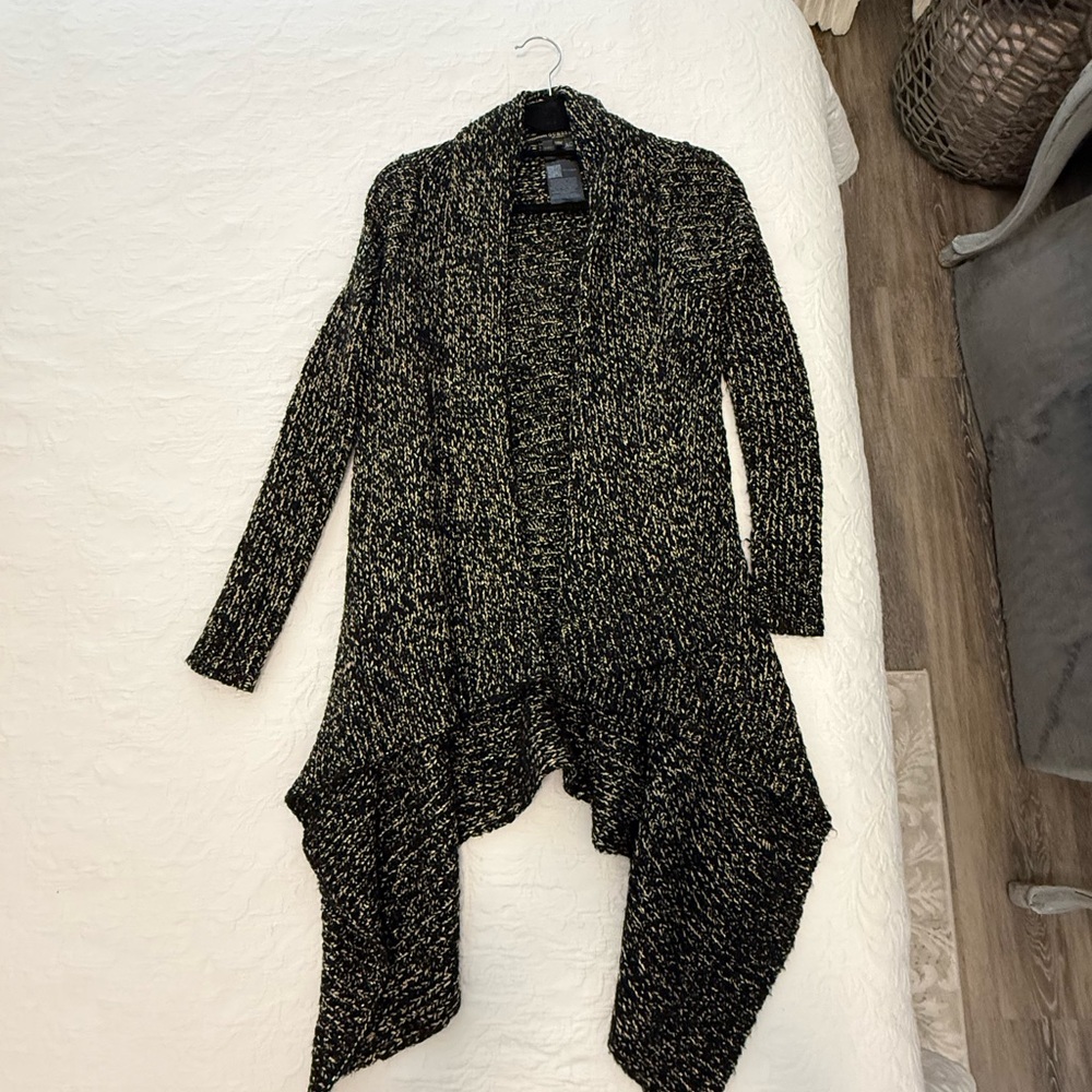 Guess Black and Gold Drape Cardigan